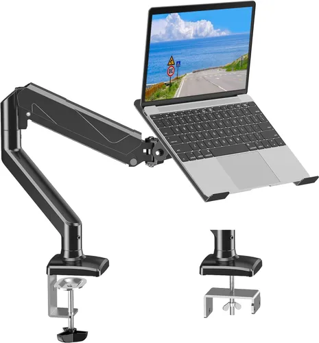 Miniatura 10 de MOUNTUP Soporte de pared para laptop, soporte ajustable para laptop de máximo 17" notebook o monitor máximo de 32", soporte de pared para laptop