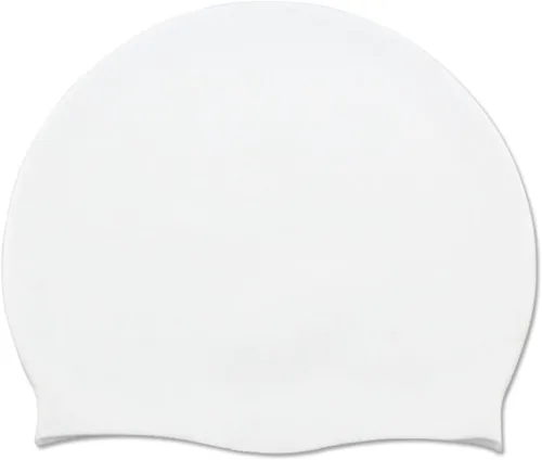Miniatura 2 de Uttpll Gorro de natación de silicona impermeable, cómodo gorro de baño, gorro de natación para mujeres y hombres, gorra de baño impermeable Blanco