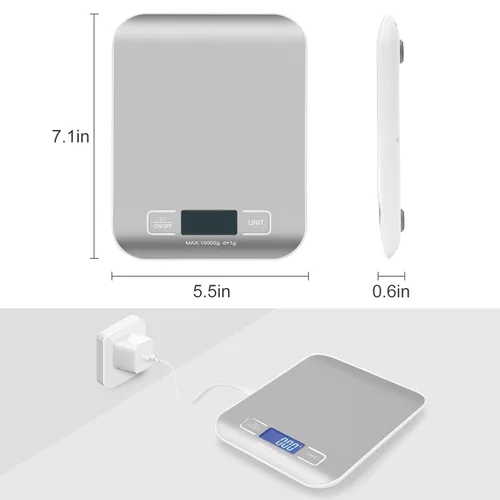 Miniatura 2 de Báscula digital de alimentos de cocina, báscula postal portátil para paquetes de pequeñas empresas, alimentos, productos hechos a mano, líquidos