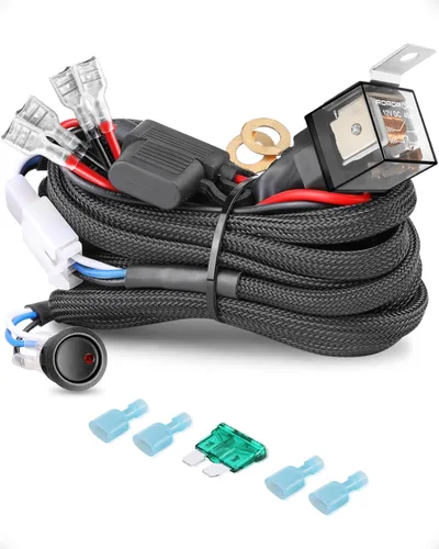 Miniatura 9 de Arnés de cableado de 1 conductor, barra de luz LED, kit de arnés de cableado con interruptor de roca para luces antiniebla LED, barra de luz LED