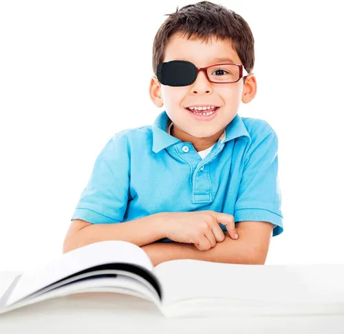 Miniatura 6 de 12 parches oculares para adultos y niños, parche médico para ojos, tratamiento de ojo perezoso, ambliopía y estrabismo, 2 tamaños azules