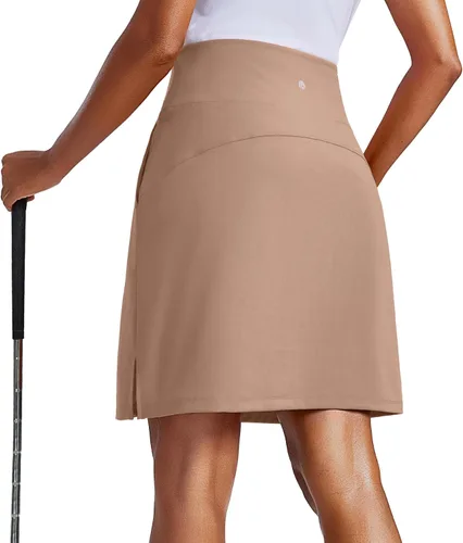 Miniatura 12 de PINSPARK Falda pantalón de 20 pulgadas para mujer, longitud a la rodilla, UPF 50+, faldas de golf con 3 bolsillos, cintura alta, falda pantalón