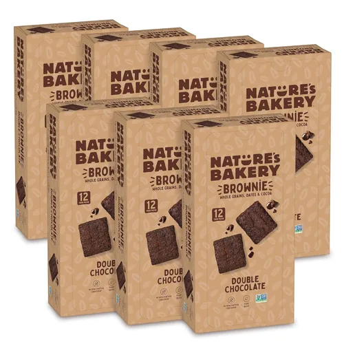 Miniatura 12 de Nature’s Bakery Barras de Brownie de Doble Chocolate, Granos Enteros, Dátiles y Cacao, a Base de Plantas, Sin Lácteos, Barra de Snack, 1 caja con 12