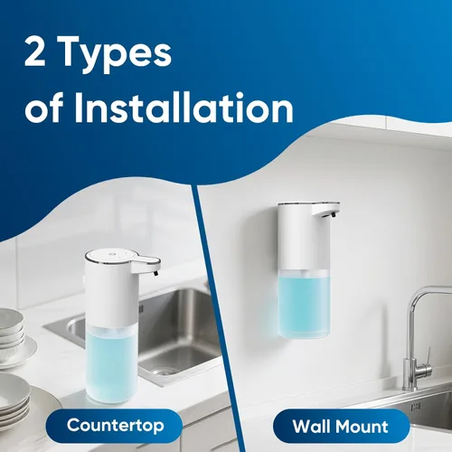 Miniatura 5 de Dispensador Automático de Jabón Líquido Sin Contacto – 400ml Dispensador de Jabón Líquido para Manos para Baño y Cocina, Montaje en Pared