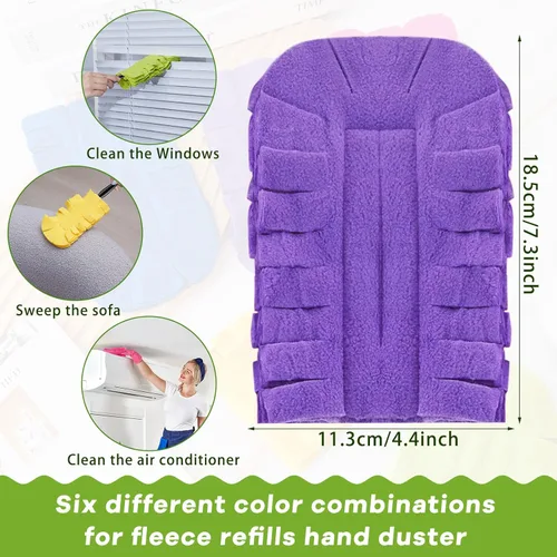 Miniatura 2 de Zubebe 40 piezas de repuesto de plumero de forro polar reutilizables, plumeros planos de plumas, almohadillas de limpieza lavables para múltiples