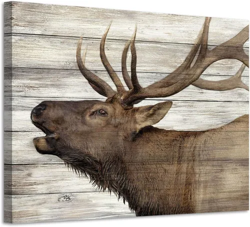 Miniatura 15 de Arte de pared enmarcado de bisonte americano, imagen rústica de vida silvestre, animales pintados, impresiones de búfalo, ilustraciones de madera