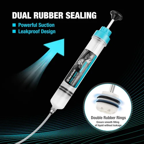 Miniatura 4 de DURATECH Extractor de Líquido Automotriz de 200CC, Bomba de Líquido con Tubos de Extensión Largos, Jeringa de Aceite con Potente Succión, Bomba