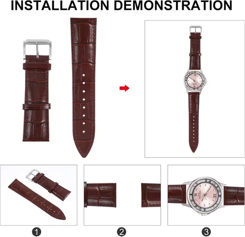 Miniatura 3 de Hemobllo 1 Set Leather Strap Leather Wristband Reloj Inteligente Para Mujer Relojes Inteligentes Para Mujer Replacement Strap Band Reloj Inteligente