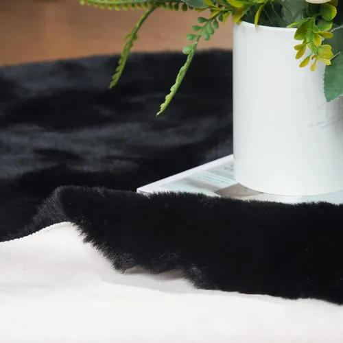 Miniatura 4 de ORINOVA Alfombras Peludas Negras Esponjosas para Sala de Estar para Sala de Estar Lavables Alfombras de Área Shaggy para Dormitorio Alfombra 4x6