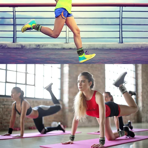 Miniatura 6 de Sportneer Juego de pesas de tobillo ajustables, 1 par, de 2, 4, 6, 8 y 10 libras, correas para el peso de las piernas para mujer, hombre, niños