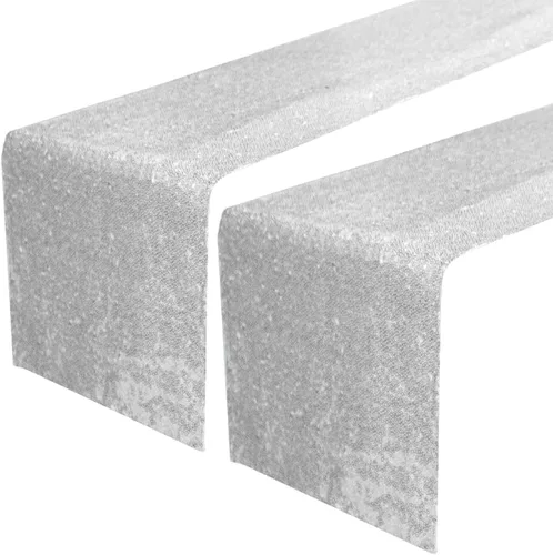 Miniatura 32 de JYFLZQ Camino de mesa de lentejuelas negras de 12 x 72 pulgadas, manteles de mesa de tela con lentejuelas negras brillantes - Caminos brillantes