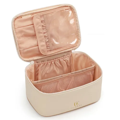 Miniatura 22 de OCHEAL Makeup Bag,Travel Makeup Organizer Bag, Cute Cosmetic Bags for Women Girls Travel Toiletry Bag Traveling With Brush Slot And Divider-Floral