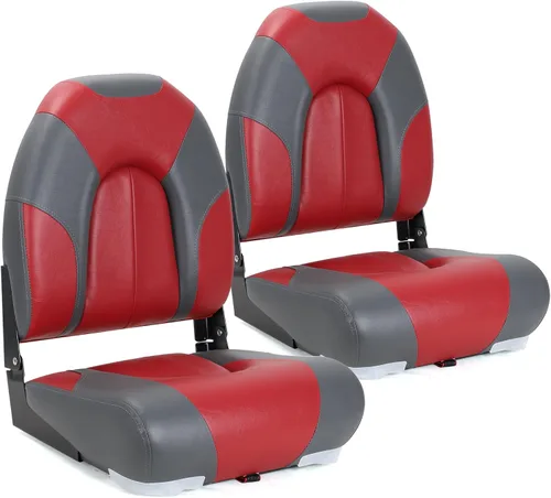 Miniatura 15 de Asiento plegable para barco Deluxe con respaldo alto marino, tornillos de acero inoxidable incluidos