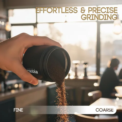 Miniatura 6 de Molinillo de café manual, molinillo de café cónico con rebabas de acero inoxidable y mango de nogal para expreso, prensa francesa, viajes