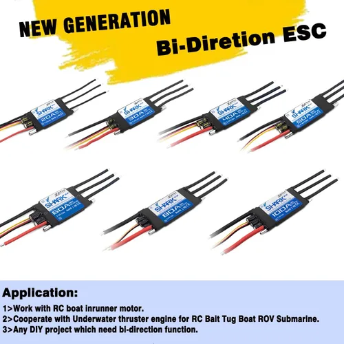 Miniatura 6 de ZTW Shark G2 Series 100A Bi-Direction Refrigeración por agua ESC sin escobillas con SBEC 8A/5V para barco RC y otros proyectos de bricolaje