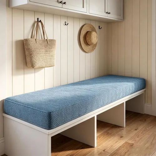 Miniatura 14 de Custom Bench Cushion for Indoor Furniture, Window Seat Cushion, Bay Window, 75D Foam, Herringbone Fabric Options, Waterproof Cover, Non Slip Bottom
