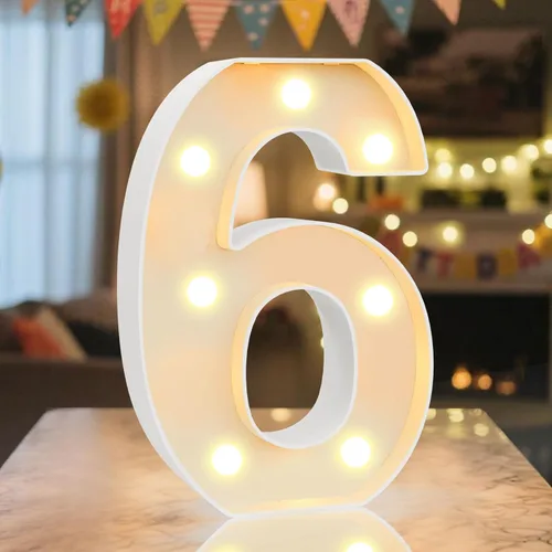 Miniatura 8 de Letrero de números con luz LED de marquesina, letrero de números de cumpleaños iluminado para decoración de fiesta de cumpleaños, pared de bar