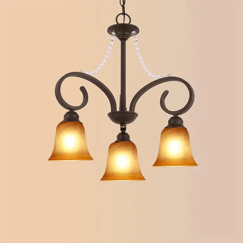 Miniatura 5 de Accesorio de lámpara de pantalla de vidrio ámbar, pantalla de vidrio de repuesto con forma de campana, adaptador de 1.63 pulgadas, 5.4 pulgadas