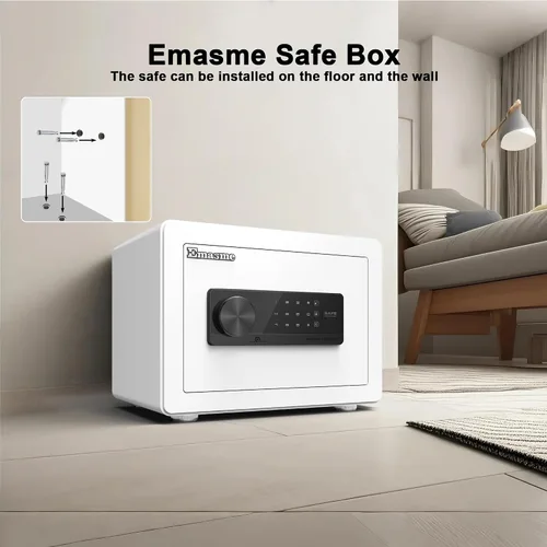 Miniatura 6 de Caja de seguridad pequeña, caja de seguridad para el hogar para dinero, efectivo y documentos con bolsa ignífuga e impermeable, pequeñas cajas