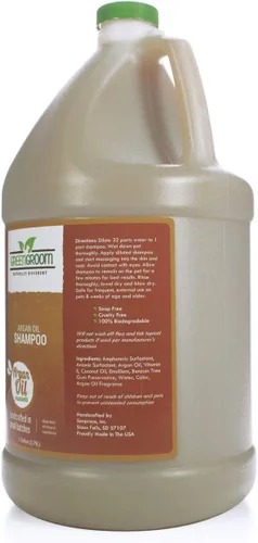 Miniatura 3 de Green Groom Champú para perros con aceite de argán, 1 galón, vitamina E y antioxidante rico, restaura el brillo, hidratante, ingredientes naturales