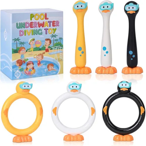 Miniatura 8 de Juguetes de buceo en la piscina, 3 piezas, palos de verano bajo el agua, juguetes de hundimiento de piscina para niños de 3 a 12 años, juego