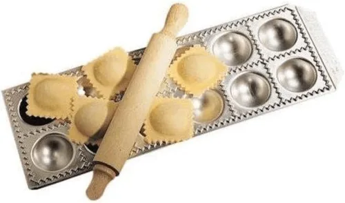 Miniatura 5 de Ravioli redondo de aluminio de 12 agujeros con rodillo