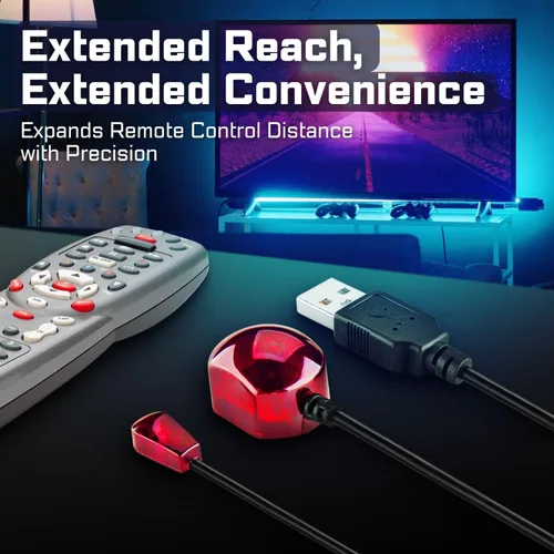 Miniatura 2 de TNP Cable extensor de control remoto infrarrojo infrarrojo (10 pies) - Receptor IR alimentado por USB y cable de extensión de emisor IR - Kit