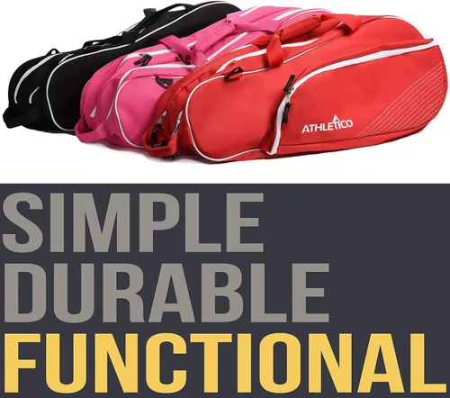 Miniatura 5 de Athletico - Bolsa de tenis y raqueta de raquetbol - Bolsas de tenis para mujeres y hombres para sostener raquetas de tenis, raquetas de raquetbol
