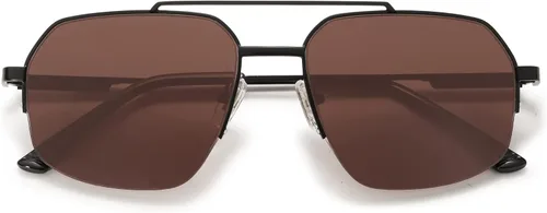 SOJOS Trendy Aviator Sunglasses Mens Womens Retro Double Bridge Metal Frame Semi-Rimless Shades SJ1191