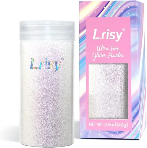 Miniatura 15 de Lrisy - Polvo holográfico de purpurina extrafina con tapa agitadora, lentejuelas con purpurina para resina epoxi, slime, vasos, uñas y artes