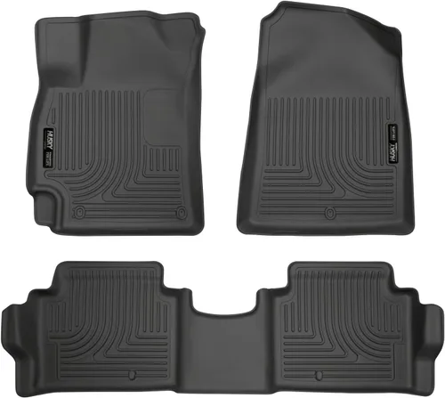 Husky Liners Weatherbeater Alfombrillas para el suelo | Compatible con Hyundai Elantra 2017-2020 | Delantero y 2da Fila, 3 piezas Negro - 98871