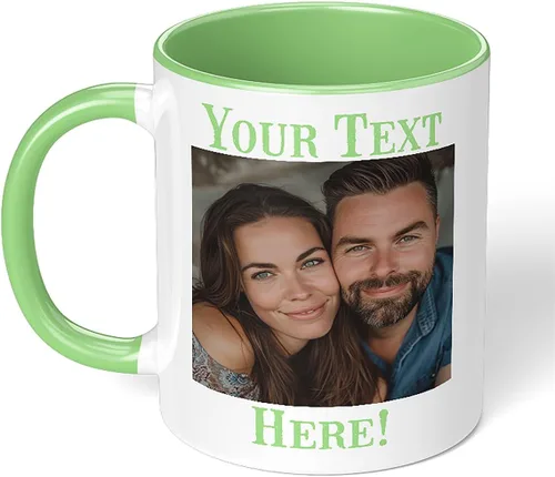 Miniatura 16 de Taza de café de cerámica negra personalizada de 11 onzas con texto, mensaje, tu texto aquí, nombre, DYE Taza para Cafe personalizadas, con foto