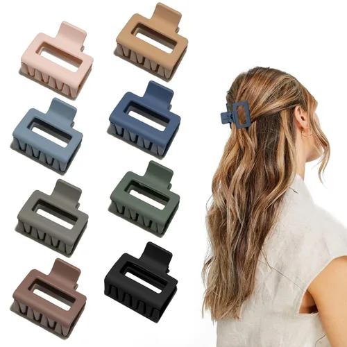 Miniatura 11 de Pinzas de garra para cabello para mujeres y niñas, pinzas cuadradas mate de 2" para cabello fino o grueso, pinzas antideslizantes para el cabello