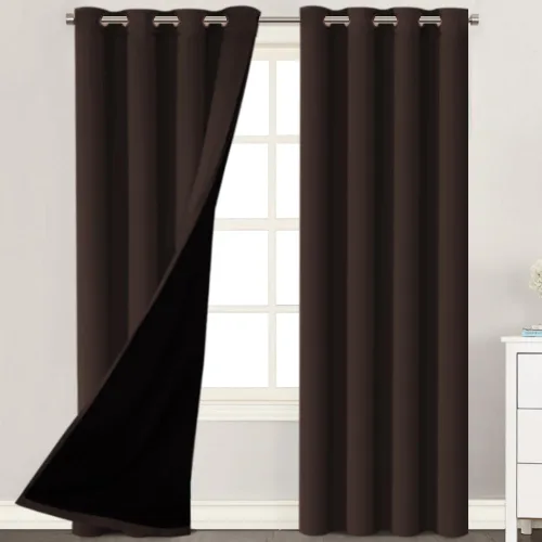 Miniatura 13 de H.VERSAILTEX Paneles de cortina 100% opacas de 45 pulgadas de largo, con aislamiento térmico, cortinas opacas con forro para dormitorio, dos capas
