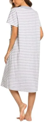 Miniatura 5 de Ekouaer - Vestido de entrecasa largo, con cremallera frontal, para mujer