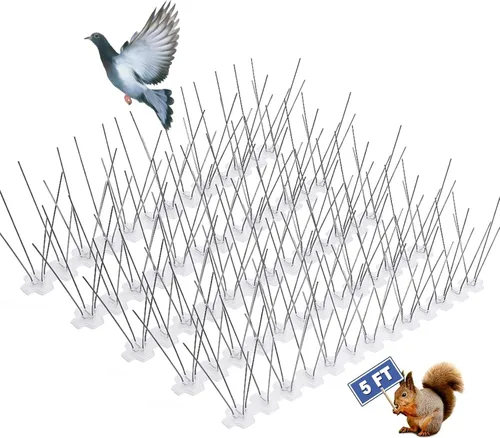 Miniatura 9 de REMIAWY - Púas para palomas y pájaros pequeños, púas disuasorias para exteriores para mantener alejadas a las ardillas y gatos, alambre de acero