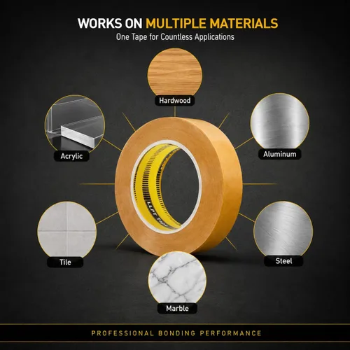Miniatura 3 de LLPT Cinta de carpintería de doble cara, 0.984 in x 108 pies, cinta extraíble de grado industrial para enrutamiento CNC, patrón de corte