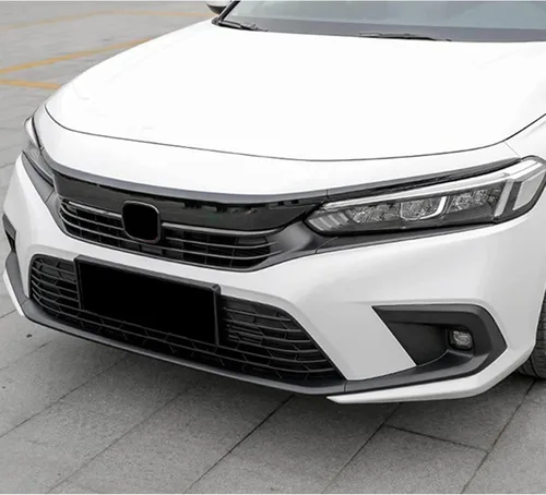 Miniatura 7 de x xotic tech Parachoques delantero exterior parrilla superior a rayas, negro brillante, compatible con Honda Civic Sedan 11ª generación 2022 2023