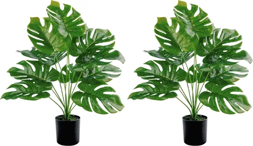 Miniatura 7 de Toopify 28" Paquete de 2 Plantas Artificiales Grandes Palmera Artificial en Maceta para Decoración de Interior y Exterior del Hogar y Oficina