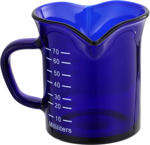 Hemoton Taza medidora de vidrio 1 taza transparente mini taza medidora de líquido con asa para café leche crema uso cocina 2.55 x 2.36 x 2.36