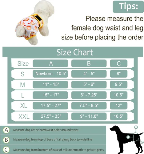 Miniatura 79 de Pañales lavables para perros, para hembras caninas, reutilizables, para periodo de celo, altamente absorbentes, para incontinencia, con broches