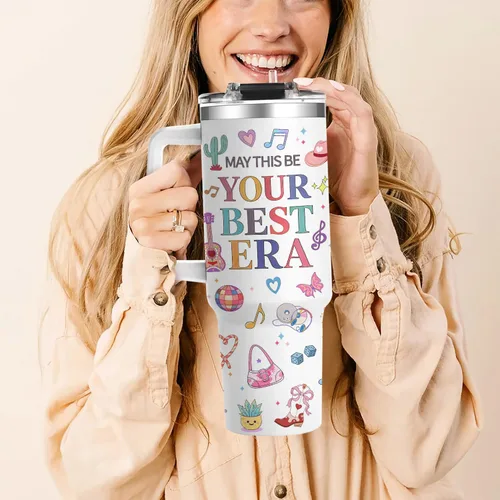 Miniatura 2 de 40Oz Tumbler for Singer Fans Perfect Music Fan Gifts for Women Best Era Stainless Steel Tumblers Cup with Handle Birthday X-mas Gifts for Girls