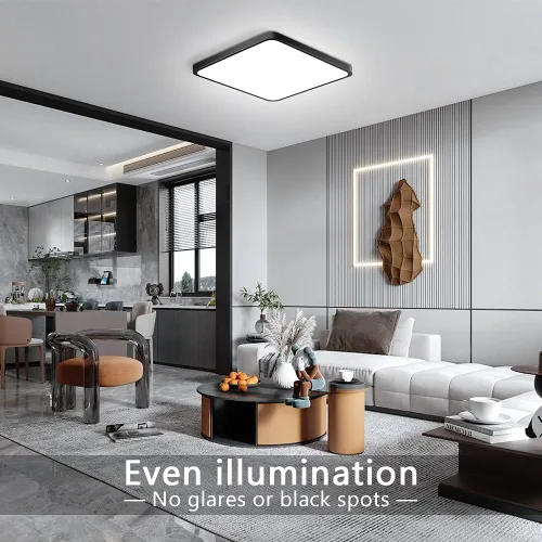 Miniatura 5 de Lámpara de techo LED de 12 pulgadas 24W cuadrada con montaje empotrado, lámpara de techo LED blanca de luz diurna de 5000K, luces de techo modernas