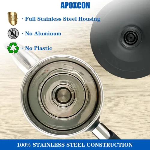 Miniatura 10 de APOXCON Cafetera eléctrica de acero inoxidable con perilla de progreso de preparación transparente, botón de vidrio resistente y interruptor