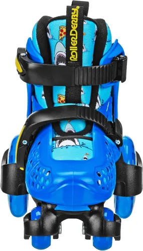 Miniatura 5 de Patines Fun Roll para Principiantes de Roller Derby, Talla Ajustable, Patines para Niños, Niños Pequeños, Niños y Niñas Tiburón de pizza