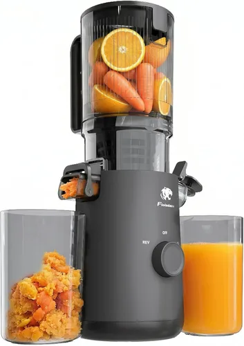 Máquinas exprimidoras, exprimidor de prensa en frío con conducto de alimentación extra grande de 5.3 pulgadas y potente motor sin escobillas de CA
