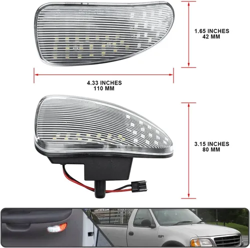 Miniatura 7 de 2 luces LED F150 para puerta de cortesía para Ford F150 1997-2003, F150 SVT Lightning 1999-2002, F250 Light Duty 1997-1999 LED rojo y blanco