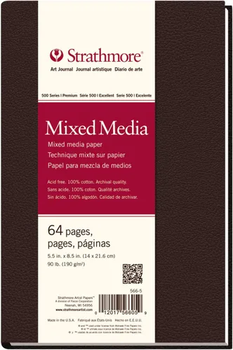 Diario de arte Strathmore (566-5 500 Serie encuadernado rígido de medios mixtos, 14 x 21,6 cm, 32 hojas)