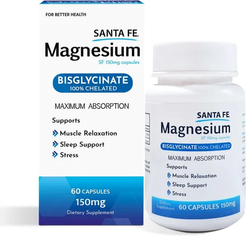 Ballena Azul Dietético Magnesio (Bisglicinato) 100% Quelatado - Máxima absorción, Suplemento para Apoyar: Alivio del estrés, sueño, salud Herat,