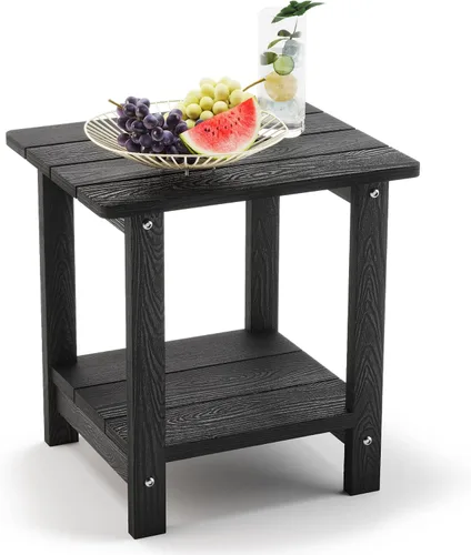 Miniatura 12 de LUE BONA - Mesa auxiliar de exterior Adirondack, mesa auxiliar de patio de 2 niveles Aruba Blue HDPS, mesa auxiliar resistente a la intemperie, mesa